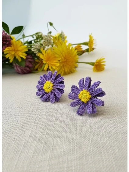 ručně háčkované náušnice astra