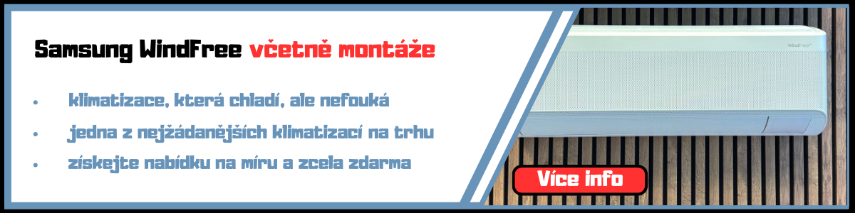 Klimatizace Samsung WindFree montáží v ceně. Výhodná akce, montáž zdarma, slevová akce.