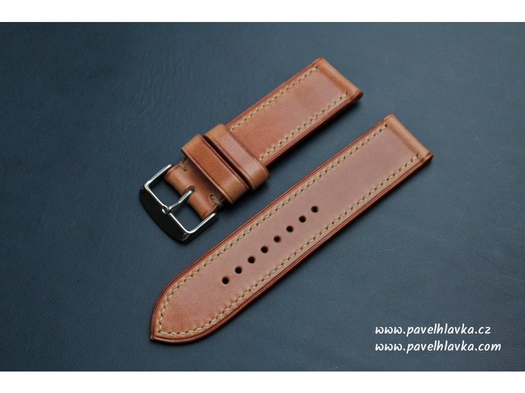 Ručně šitý kožený řemínek pásek pro hodinky apple watch antik karamel