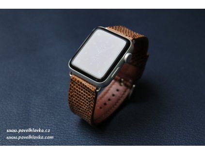 Kožený řemínek pro hodinky apple watch z kůže ještěrka