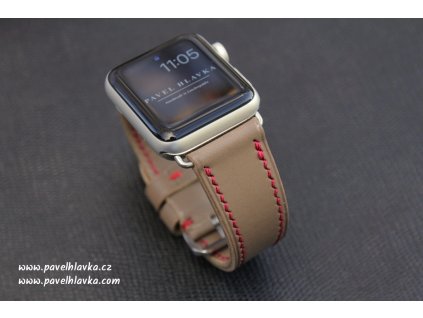 Ručně šitý kožený řemínek pásek pro hodinky apple watch walpi šedá