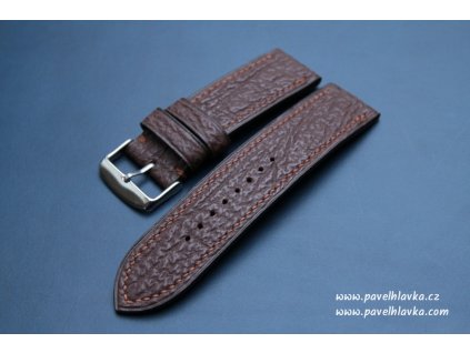 Kožený řemínek pro hodinky apple watch ze žraločí kůže hnědý