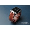 Ručně šitý kožený řemínek pásek apple watch ruční práce na zakázku Temp hnědý