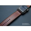 Ručně šitý kožený řemínek pásek apple watch ruční práce na zakázku Temp hnědý