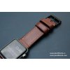 Ručně šitý kožený řemínek pásek apple watch ruční práce na zakázku Temp hnědý