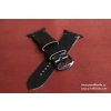 Ručně šitý kožený řemínek pásek apple watch ruční práce Horween chromexcel černý