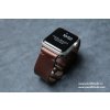 Ručně šitý kožený řemínek pásek apple watch ruční práce Horween chromexcel tmavě hnědý