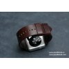 Ručně šitý kožený řemínek pásek apple watch ruční práce Horween chromexcel tmavě hnědý
