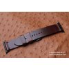 Ručně šitý kožený řemínek pásek apple watch ruční práce Horween chromexcel tmavě hnědý
