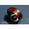 Ručně šitý kožený řemínek - pásek pro hodinky Apple Watch - ruční výroba na míru Horween Chromexcel hnědý