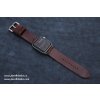 Ručně šitý kožený řemínek pásek apple watch shell cordovan ruční práce hnědá