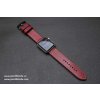 Ručně šitý kožený řemínek pásek apple watch ruční práce Temp Bordo