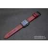 Ručně šitý kožený řemínek pásek apple watch ruční práce Temp Bordo