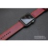 Ručně šitý kožený řemínek pásek apple watch ruční práce Temp Bordo