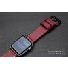 Ručně šitý kožený řemínek pásek apple watch ruční práce Temp Bordo