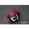 Ručně šitý kožený řemínek pásek apple watch ruční práce Temp Bordo