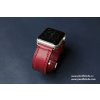 Ručně šitý kožený řemínek pásek apple watch ruční práce Temp Bordo