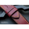 Ručně šitý kožený řemínek pásek apple watch ruční práce Temp Bordo