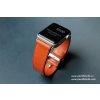 Ručně šitý kožený řemínek pásek pro hodinky apple watch walpi oranžový