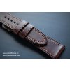 Ručně šitý kožený řemínek pásek pro hodinky apple watch walpi hořká čokoláda