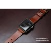 Ručně šitý kožený řemínek pásek apple watch shell cordovan ruční práce whiskey
