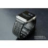 Ručně šitý kožený řemínek pásek pro hodinky apple watch z kůže žralok černý