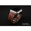 Kožený řemínek Apple Watch prošívaný - Chevre Hnědý