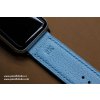 Kožený řemínek Apple Watch prošívaný - Chevre Modrý (Tiffany)