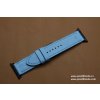 Kožený řemínek Apple Watch prošívaný - Chevre Modrý (Tiffany)