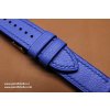 Kožený řemínek Apple Watch prošívaný - Chevre Královská Modř