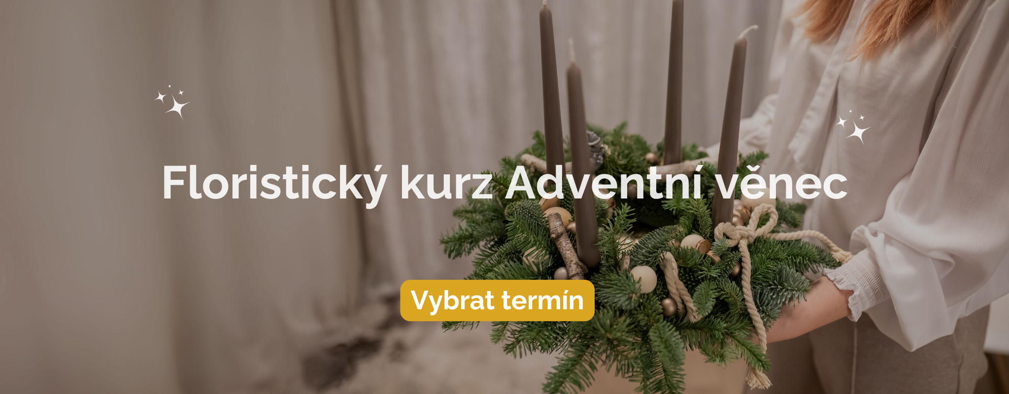 Květinový kurz Praha vánoční věnec