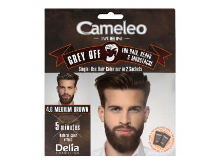 Delia Cosmetics Cameleo Men krém na farbenie vlasov, fúzov a brady č. 4.0 stredne hnedý 15mlx2