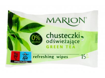 MARION Osviežujúce obrúsky - Zelený čaj 15 ks