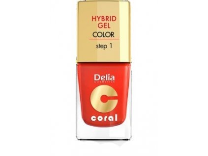 Delia Cosmetics Coral Hybrid Gel Nail email č.14 oranžová červená 11ml