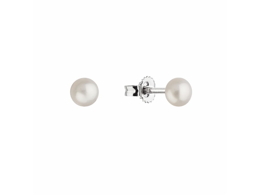 Stříbrné drobné náušnice pecky s bílou říční perlou 21063.1 - Pavona s.r.o.