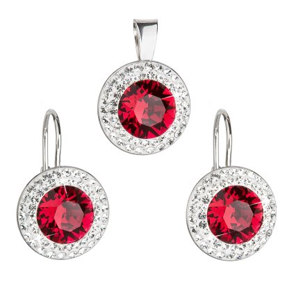 16721 sada sperku s krystaly swarovski nausnice a privesek cervene kulate 39107 3