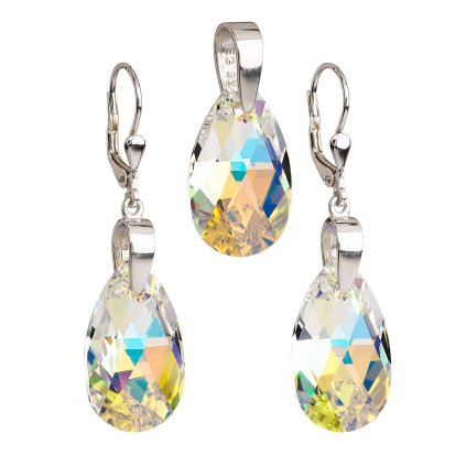 16928 sada sperku s krystaly swarovski nausnice a privesek ab efekt slza 39049 2