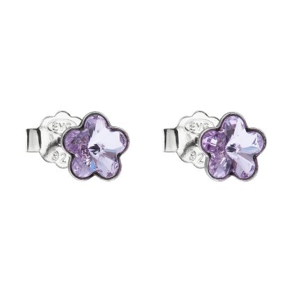 16955 stribrne nausnice pecka s krystaly swarovski fialova kyticka 31080 3