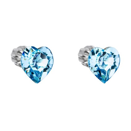 16967 stribrne nausnice pecka s krystaly swarovski modre srdce 31139 3