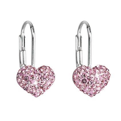 17006 stribrne nausnice visaci s krystaly swarovski ruzove srdce 31125 3