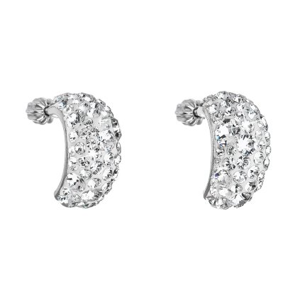 17030 stribrne nausnice visaci s krystaly swarovski bily pulkruh 31164 1