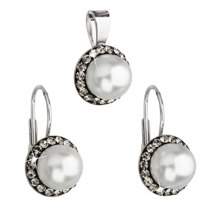 17159 sada sperku s krystaly swarovski nausnice a privesek seda perla kulate 39091 3