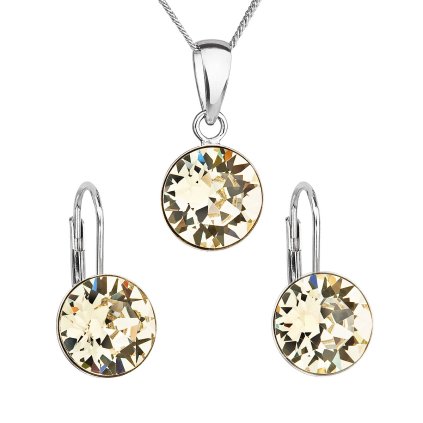 17381 sada sperku s krystaly swarovski nausnice retizek a privesek zlute kulate 39140 3
