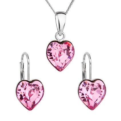 17411 sada sperku s krystaly swarovski nausnice retizek a privesek ruzove srdce 39141 3