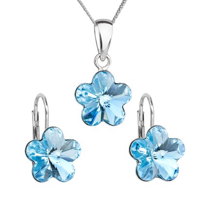 17420 sada sperku s krystaly swarovski nausnice retizek a privesek modra kyticka 39143 3