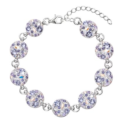 17765 stribrny naramek se swarovski krystaly fialovy 33048 3