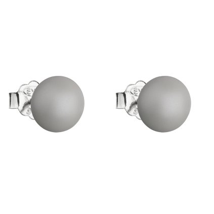 17939 stribrne nausnice pecka s perlou swarovski sede kulate 31142 3 pastel grey
