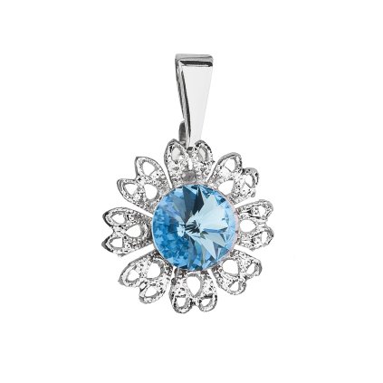 18182 privesek bizuterie se swarovski krystaly modra kyticka 54032 3 aqua