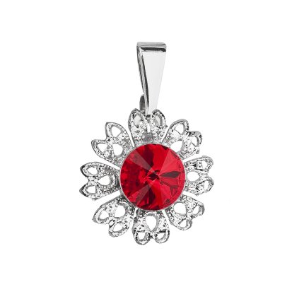 18197 privesek bizuterie se swarovski krystaly cervena kyticka 54032 3 light siam
