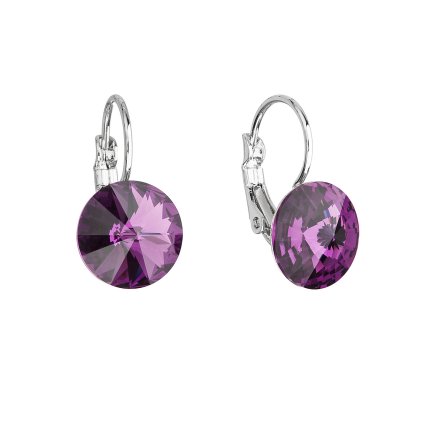 18323 nausnice bizuterie se swarovski krystaly fialove kulate 51002 3 amethyst